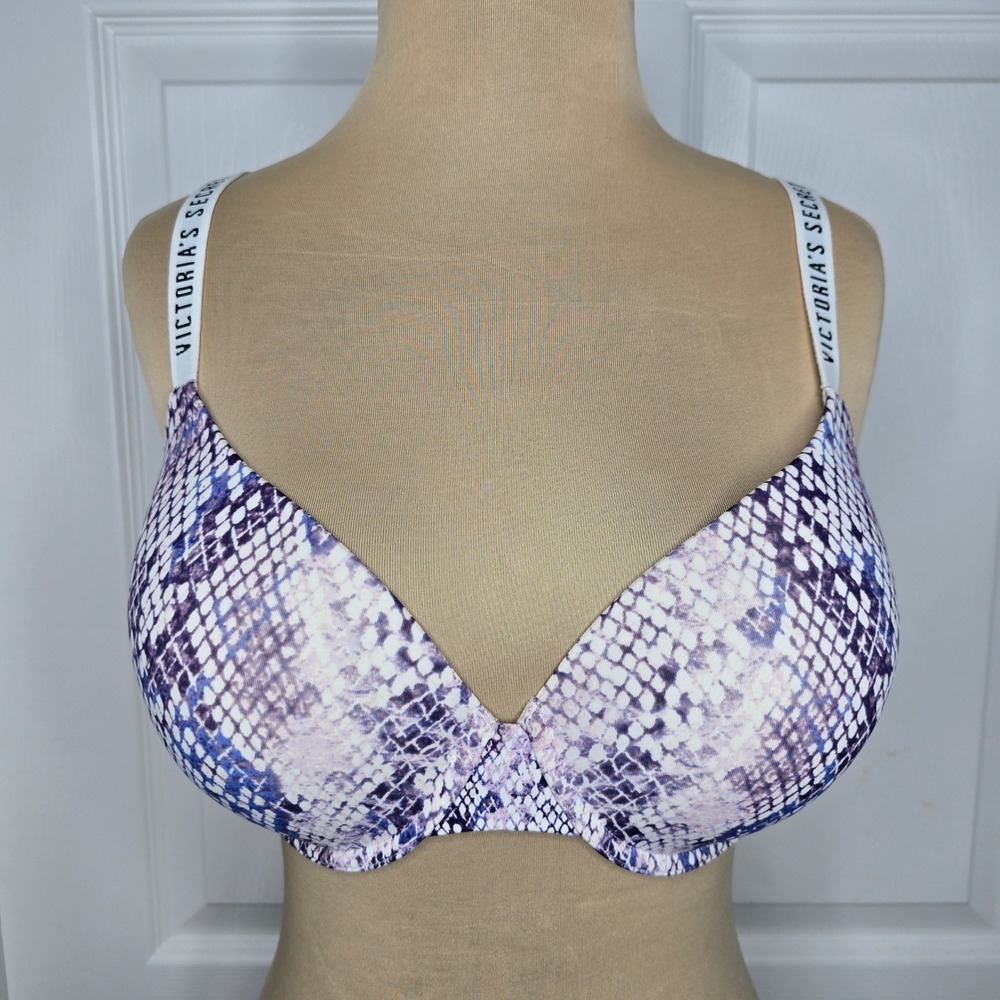 Victoria's Secret T-Shirt Lightly Lined Double Effect Bra‎ 36D Snakeskin